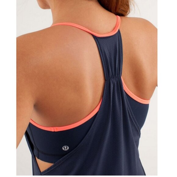 NEW Lululemon Yoga Running Exercise Tank Top 2 colors Navy Blue+ Neon Pink - Picture 4 of 16